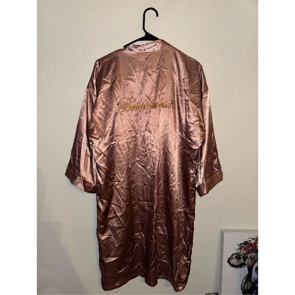 Bridesmaid Mauve Embroidered Robe- Size Large - Picture 2 of 5